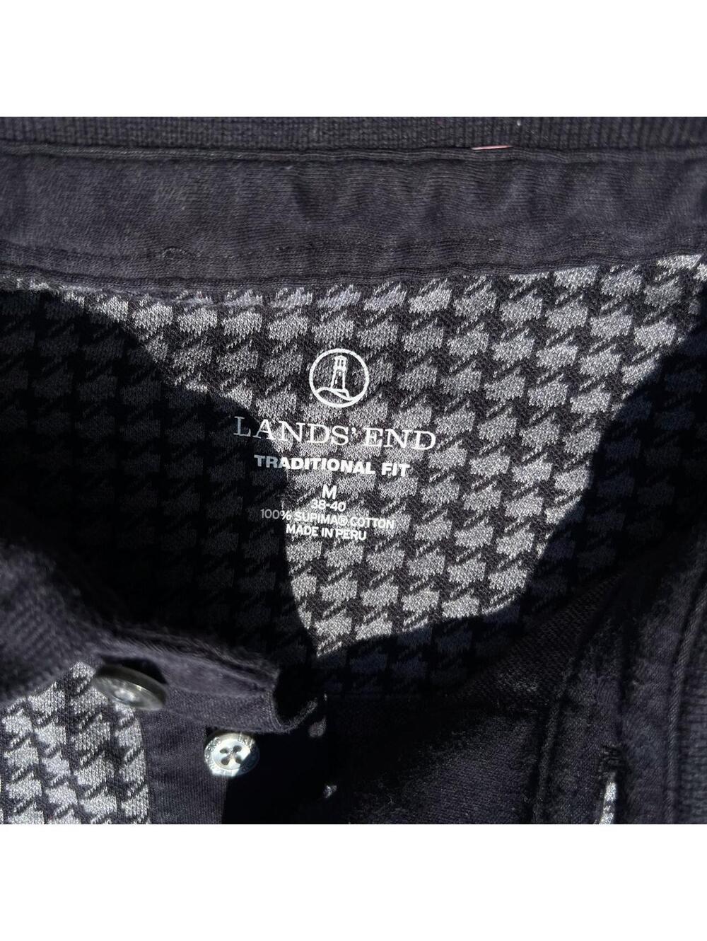 Houndstooth Pattern Rugby Black/Grey - Picture 3 of 4